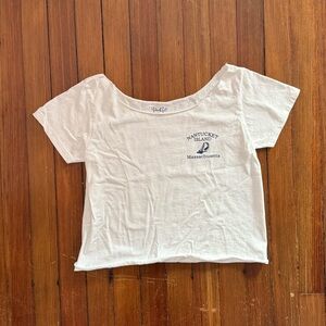 Brandy Melville White Tee with Navy Text